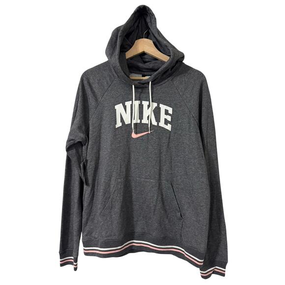 Nike Womens Gray Fleece Varsity Hoodie Size‎ Medium NWT - Picture 1 of 6